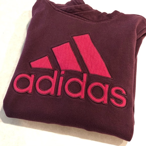 ⭐️ Adidas Burgundy Plum Wine Women's Hoodie MEDIUM - Picture 3 of 13
